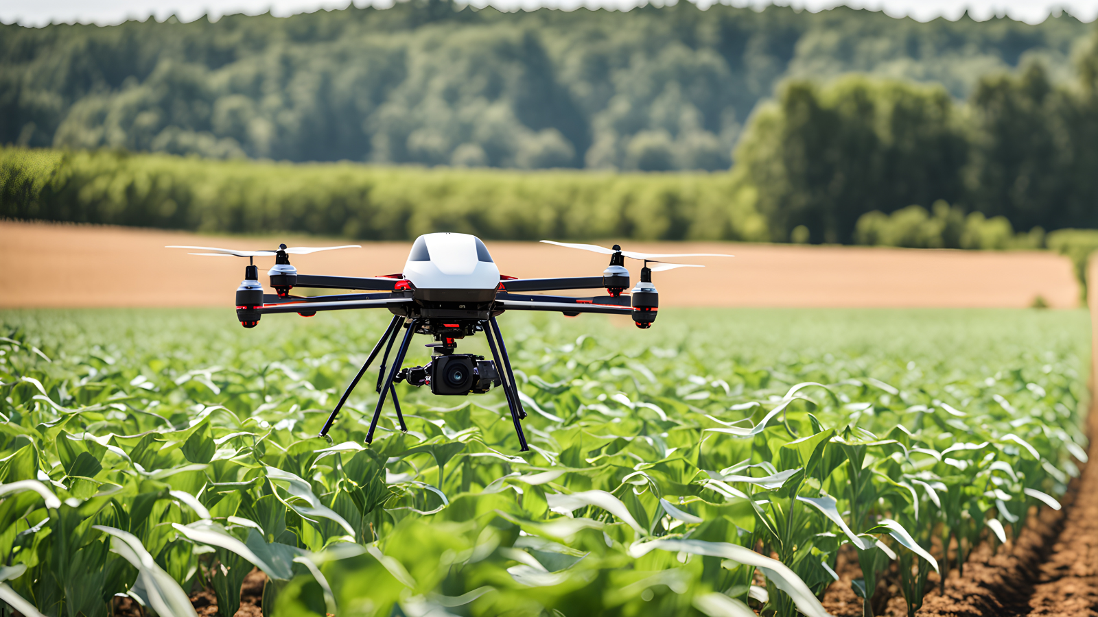 Drone-based crop monitoring for early detection of crop stress and field variability. 