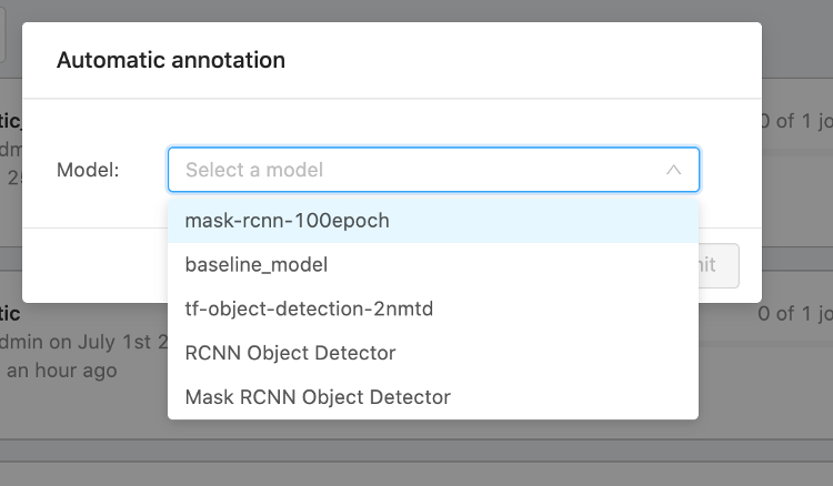 CVAT's annotation interface with model-assisted pre-labelling. The model suggests bounding boxes and segmentation masks; the annotator corrects them. This reduces annotation time per image by 60–80% compared with manual labelling from scratch.