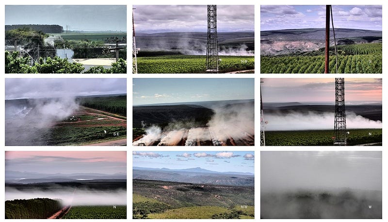 Sample images from the client's 360-degree camera network used to train the smoke detection model.